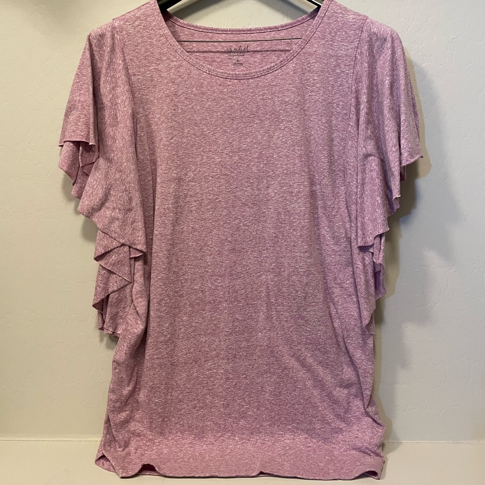 Isabel + Ingrid Pink Ruffled Maternity Top - XL